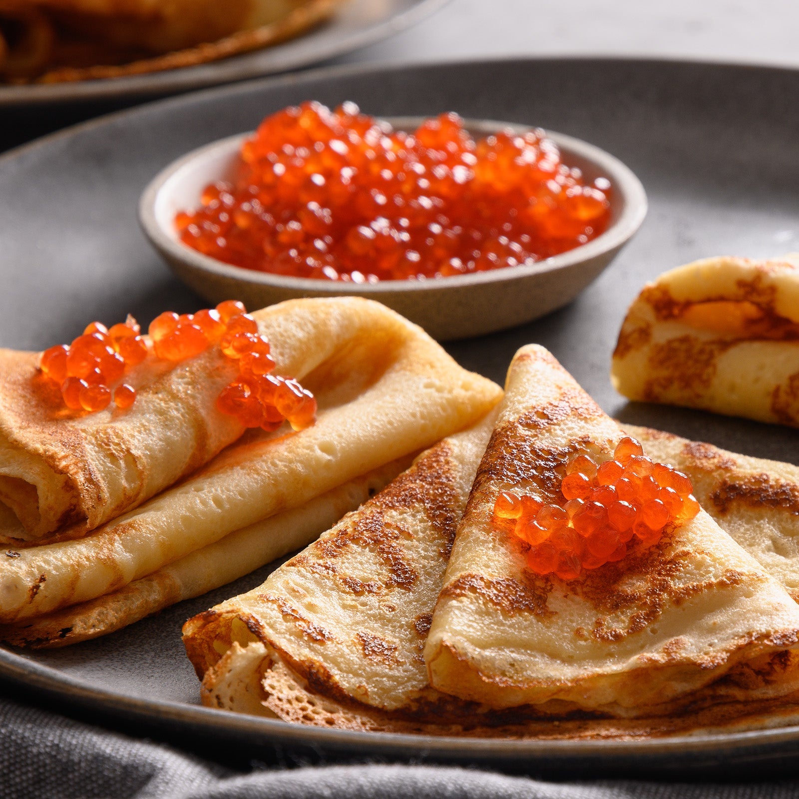 Yeast Blini with Red Caviar 🥞🐟